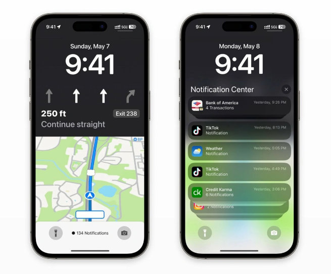 怀来苹果维修服务分享iOS17锁屏地图导航半屏显示长什么样 